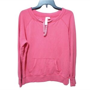 Green Tea Pullover Sweater Top Coral Front Tie Size Medium